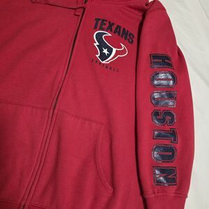 Houston Texans Hoodie Mens 2XL Red NFL Football Zipper Sweatshirt